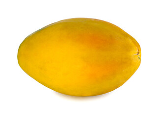 ripe papaya fruit isolated on white background.
