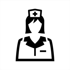 Medical nurse icon, vector and glyph