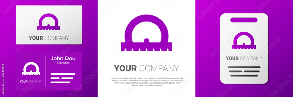 Aufkleber logotype protractor grid for measuring degrees icon isolated on white background. tilt angle meter. 
