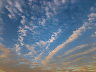 tranquil shot of vibrant colored sky with clouds at sunset ui design background