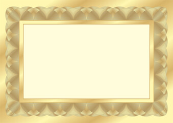 Certificate diploma template. Golden gradient vector stock background texture. Changable outline and background colors. For schools, online cources, web design and achievments.