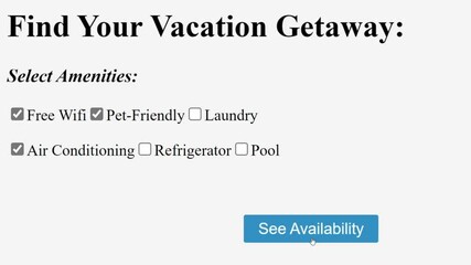 Mouse Cursor Slides Over And Clicks View Hotel Availability Free WiFi, Pet Friendly, Air Conditioning on Web Page. Device Screen View of Cursor Clicking Check Available B&B Online. Viewpoint Over The 