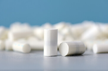 Filters for production of cigarettes at home, close-up, macro, shallow depth of sharpness