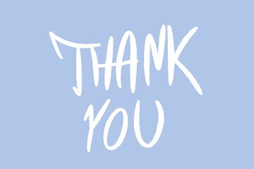 Thank you message handwritten sign