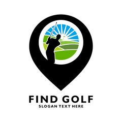 golf play logo design vector