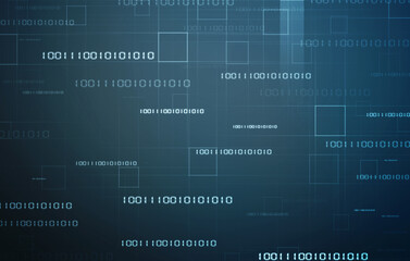 Obraz premium 2d illustration abstract digital binary data on computer screen