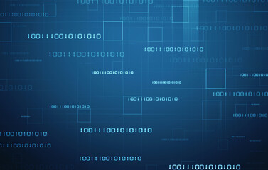 Fototapeta premium 2d illustration abstract digital binary data on computer screen