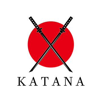 illustration of a katana logo vector design