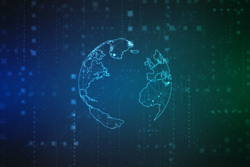 2d illustration world map abstract background