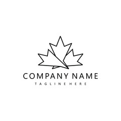 maple leaf monoline logo tamplate