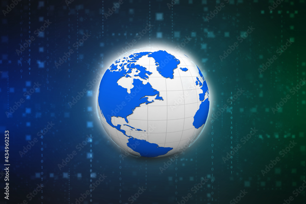 Poster 3d rendering abstract world concept
