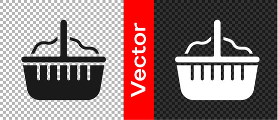 Black Basket icon isolated on transparent background. Happy Easter. Vector