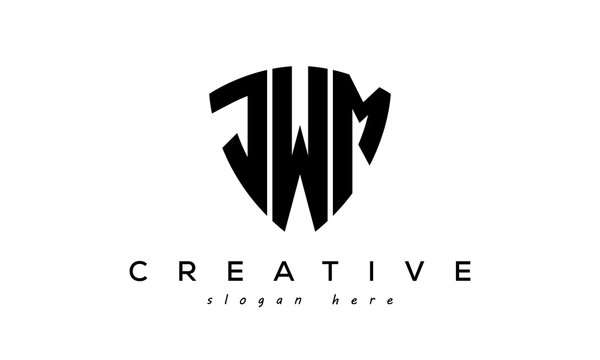 JWM letter creative logo with shield	