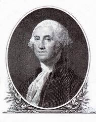 George Washington, Portrait from United States of America 1 Dollar 1917 Banknotes. George...