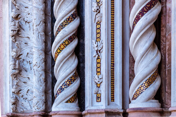 Orvieto, details of the Cathedral's entrance
