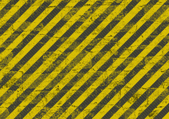 Plaque métallique réfléchissante de signalisation routière vintage avec bandes obliques jaunes et noires 