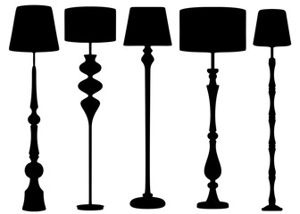 Large floor lamps included. Vector image. - obrazy, fototapety, plakaty