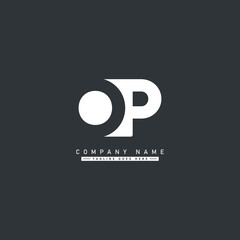 Initial Letter OP Logo - Simple Business Logo - obrazy, fototapety, plakaty