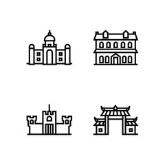 City landmark building icon set illustration template