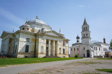 Fototapeta na wymiar City Torzhok. Borisoglebsky Cathedral in the territory of the oldest Orthodox Borisoglebsky Monastery. 