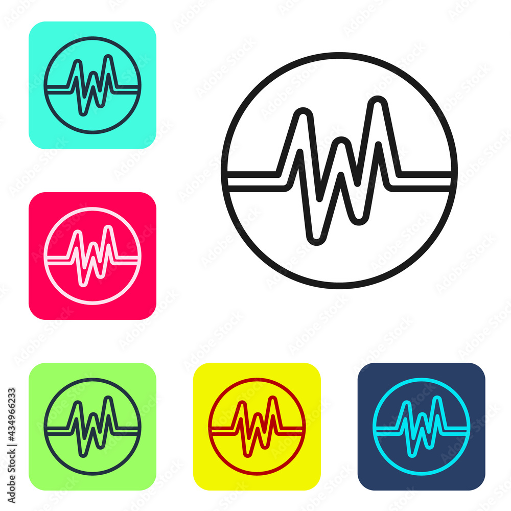 Poster black line heart rate icon isolated on white background. heartbeat sign. heart pulse icon. cardiogra