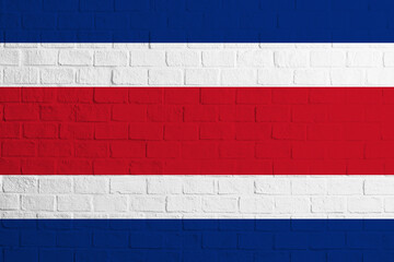 Flag of Costa Rica Brick wall texture of the flag of Costa Rica