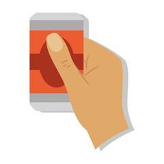 Isolated hand with a beer can icon Drink Vector illustration
