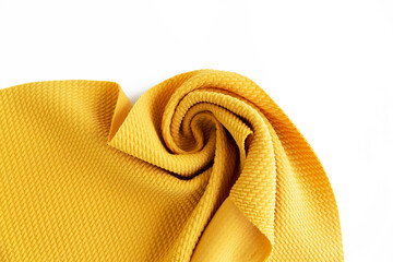 Dense yellow fabric coiled texture