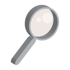 Megnify Glass 3d illustration Isolated on White Background