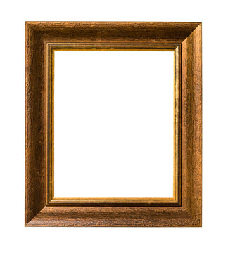 vertical wide natural wood picture frame cutout