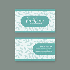 floral business card vector template