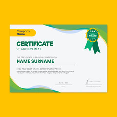 Certificate of appreciation template, Clean modern certificate with simple vector design. Certificate border template with luxury and modern illustration. 