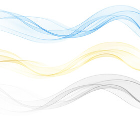 Vector abstract colorful flowing wave lines isolated on white background.