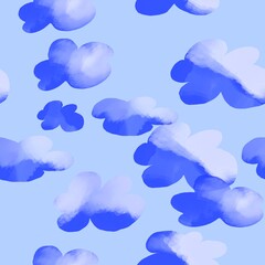 clouds in the sky seamless pattern