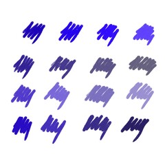 blue and lavender pencil strokes