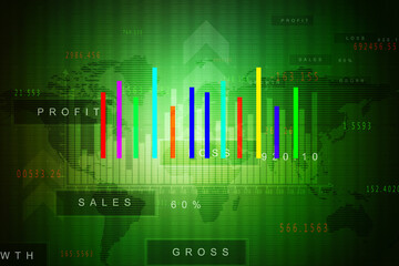 2d rendering Stock market online business concept. business Graph 