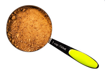 coconut blossom sugar in measuring cup cutout