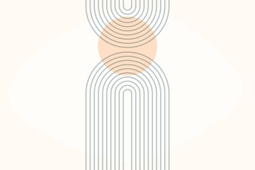 Rainbow arch. Mid century modern boho arch print