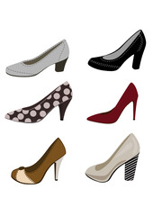 Women shoes collection clipart icons for collages and scrapbooking svg inkscape