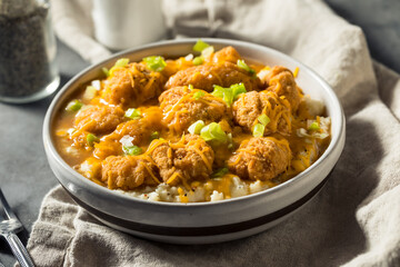 Fototapeta premium Homemade Fried Chicken Mashed Potato Bowl