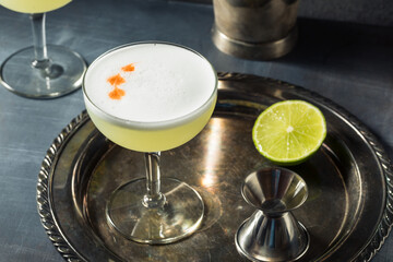 Refreshing Cold Pisco Sour Cocktail