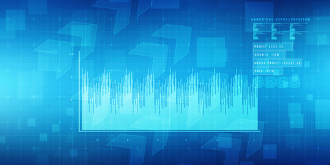 2d rendering Stock market online business concept. business Graph 