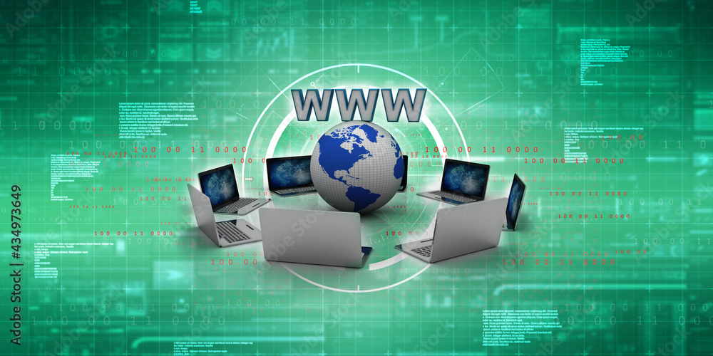 Poster 3d rendering technology computer network