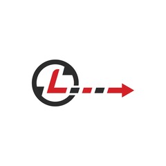 l letter arrow icon logistic  business vector design