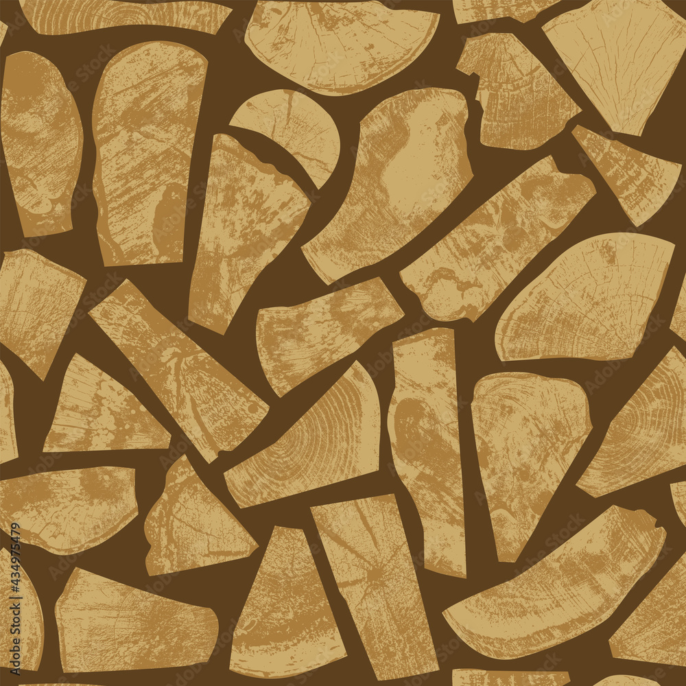 Poster abstract seamless pattern with elements of wooden textures in grunge style. creative vector backgrou