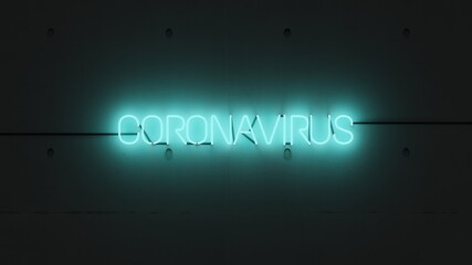 Coronavirus neón celeste.