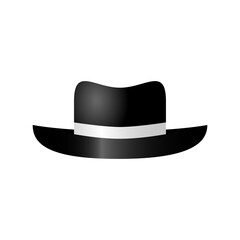 Black men's hat. Isolated on a white background.