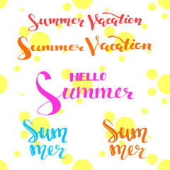 Summer citations set, vector illustration