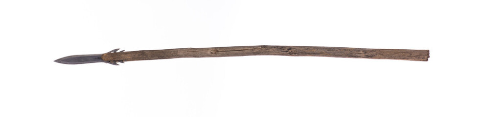 ancient war spear isolated on white background