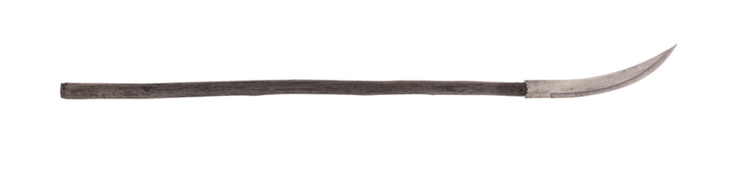 ancient war spear isolated on white background